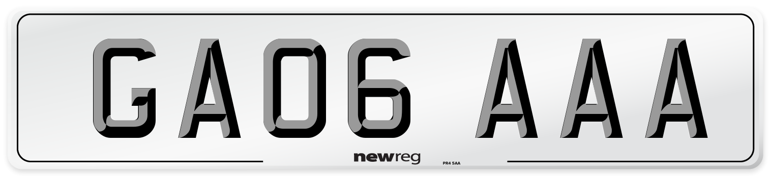 GA06 AAA Number Plate from New Reg